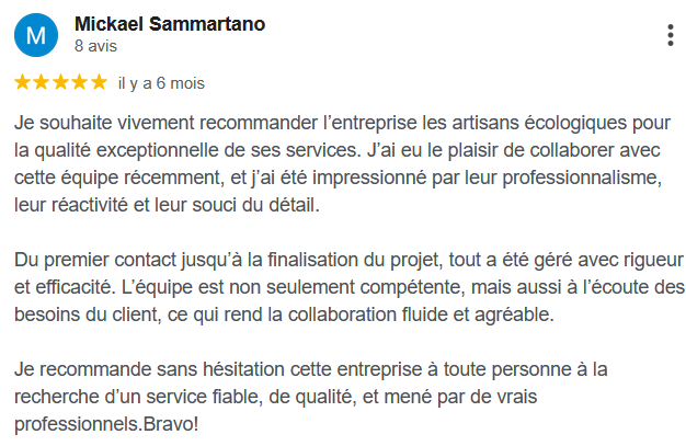 Avis Google de Mickael S., 5 étoiles